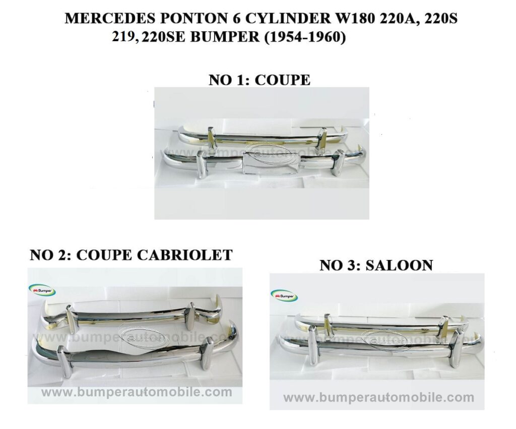 Mercedes Ponton 6-cylinder W180 220A, 220S, 220SE, 219